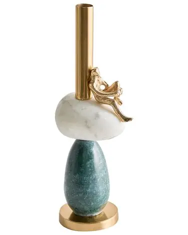 Candelero BARICE Mármol 34 cm Multicolor - Accesorios decorativos