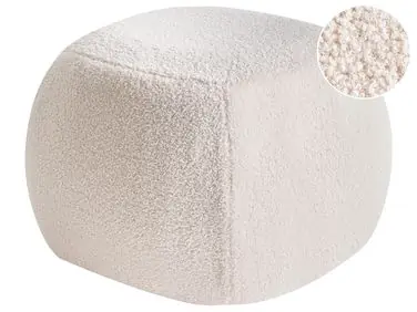 Puf BARRON Bouclé Blanco crema - Accesorios decorativos