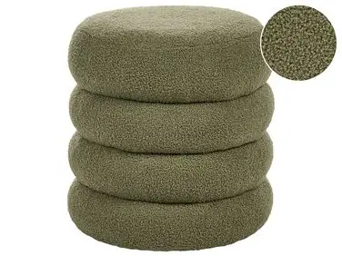 Puf SUMPTER Bouclé Verde - Accesorios decorativos