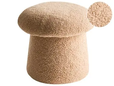 Puf EUFAULA Bouclé Beige - Accesorios decorativos