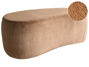 Puf BAYARD Pelo sintético Marrón claro - Accesorios decorativos