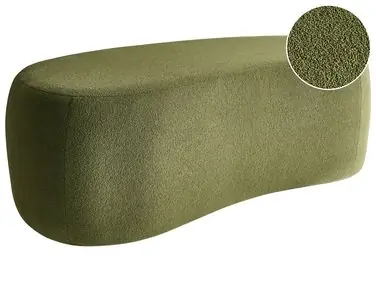 Puf BAYARD Bouclé Verde - Accesorios decorativos