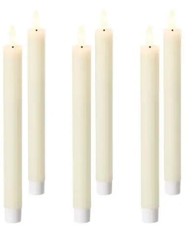 Conjunto de 6 velas LED SAPHIR 24 cm Blanco crema - Accesorios decorativos