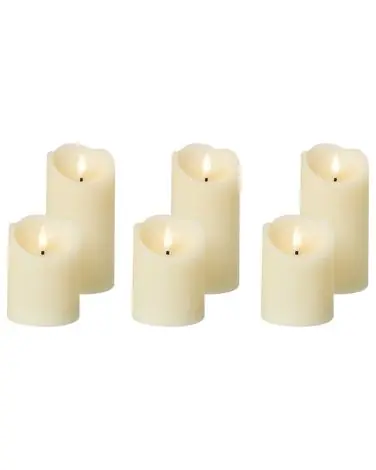 Conjunto de 6 velas LED AMOREA 10/15 cm Blanco crema - Accesorios decorativos