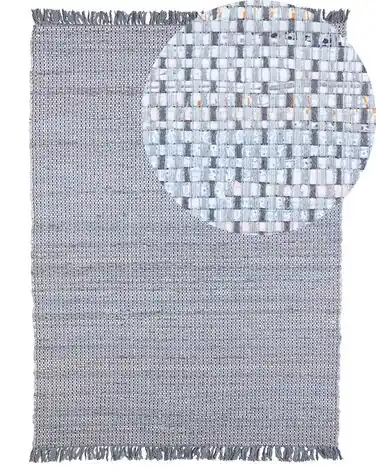 Alfombra BESNI Gris 160 x 230 cm Algodón - Accesorios decorativos