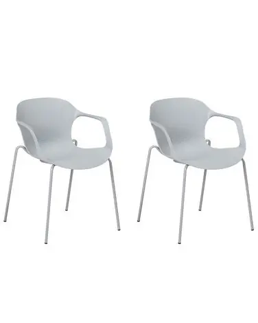 Conjunto de 2 sillas de comedor ELBERT Gris claro