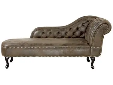 Chaise longue derecho NIMES Gamuza sintética Marrón - Sala de estar