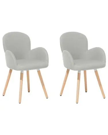 Conjunto de 2 sillas de comedor BROOKVILLE Tela Gris claro
