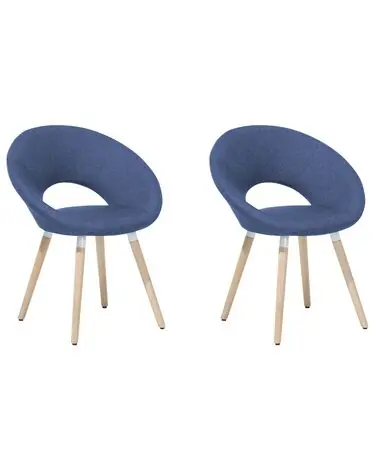 Conjunto de 2 sillas de comedor ROSLYN Azul marino