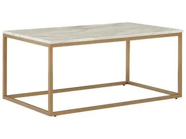 Mesa de centro DELANO Mármol/Dorado - Sala de estar