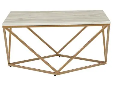 Mesa de centro MALIBU Mármol/Dorado - Sala de estar