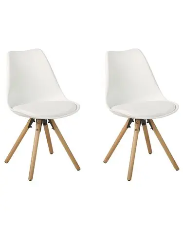 Conjunto de 2 sillas de comedor DAKOTA Blanco