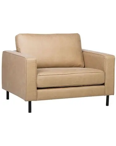 Sillón SAVALEN Piel sintética Beige - Sala de estar