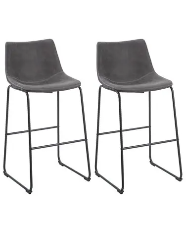 Conjunto de 2 sillas de bar FRANKS Gris - Comedor