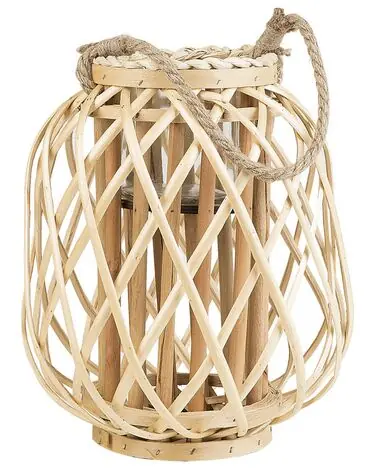 Linterna MAURITIUS Madera de sauce 30 cm Natural - Accesorios decorativos