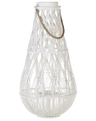 Linterna TONGA Bambú 77 cm Blanco - Accesorios decorativos