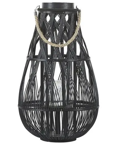 Linterna TONGA Bambú 56 cm Negro - Accesorios decorativos