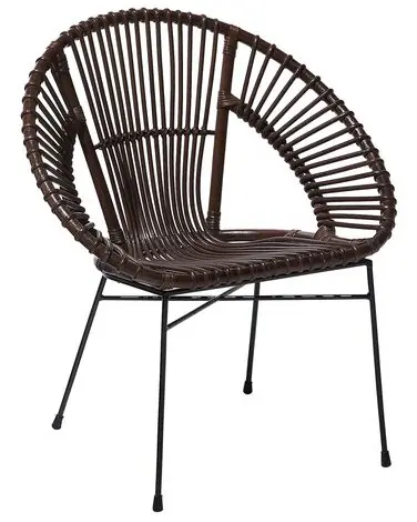 Silla de comedor SARITA Ratán Marrón oscuro