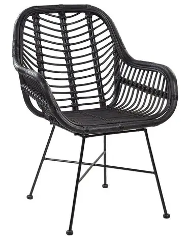 Silla de comedor CANORA Ratán Negro