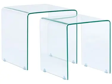 Conjunto de 2 mesas auxiliares KENDALL Vidrio templado Transparente - Sala de estar
