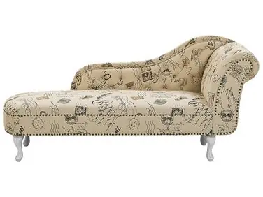 Chaise longue derecho NIMES Tela Beige - Sala de estar