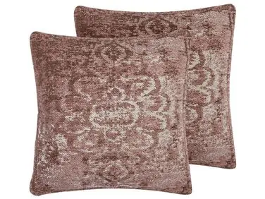 Conjunto de 2 cojines decorativos VAKAYAR Algodón 45 x 45 cm Rosa Patrón floral - Accesorios decorativos
