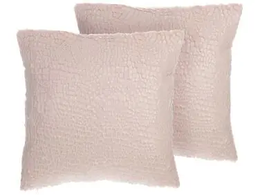 Conjunto de 2 cojines decorativos PEONY 45 x 45 cm Rosa Liso - Accesorios decorativos