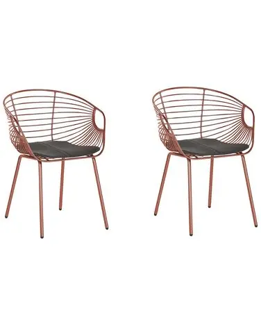 Conjunto de 2 sillas de comedor HOBACK Metal Cobrizo