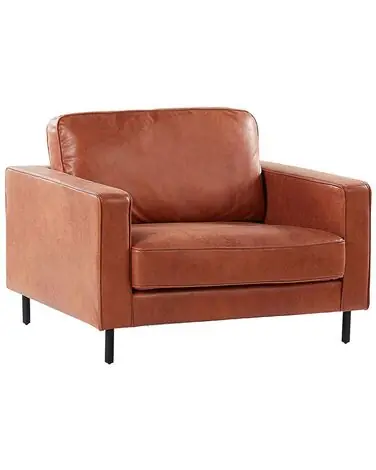Sillón SAVALEN Piel sintética Marrón dorado - Sala de estar