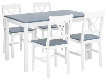 Conjunto de comedor MOANA Madera de pino Blanco 4 plazas - Sala de estar