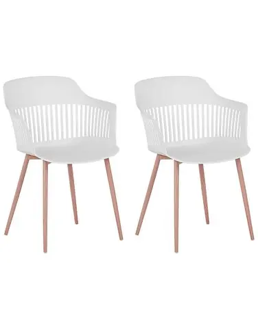 Conjunto de 2 sillas de comedor BERECA Blanco