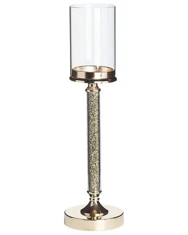 Candle Holder ABBEVILLE Glass 48 cm Gold - Home Accessories