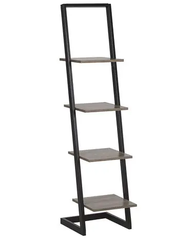 4 Tier Shelving Unit JOPLIN 143 cm Black - Living Room