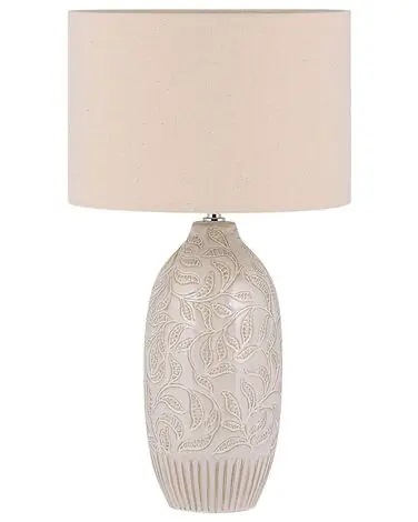 Lámpara de mesa SALZA Cerámica Beige - Accesorios decorativos
