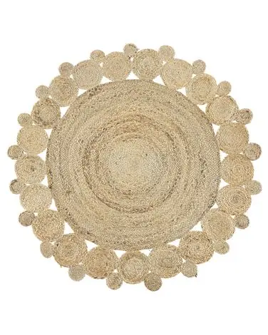 Alfombra GOLGEN Beige ø 120 cm Yute - Accesorios decorativos