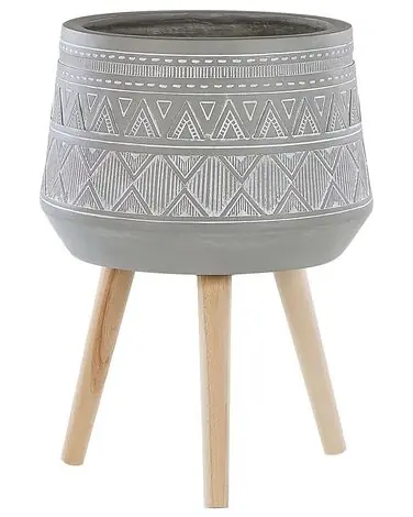 Elevated Plant Pot MALAKI 44 cm Light Grey - Garden & Balcony