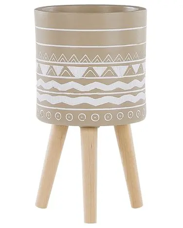 Elevated Plant Pot MILINA 30 cm Beige - Garden & Balcony
