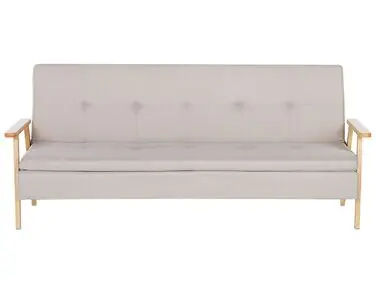 Sofa Bed 3 Seater TJORN Fabric Beige - Living Room