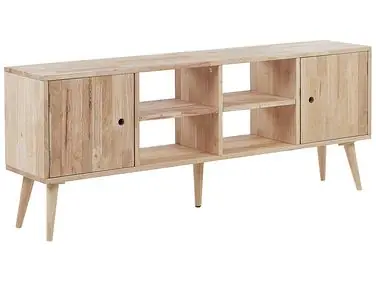TV Stand CHANDLER Wood Light Brown - Living Room