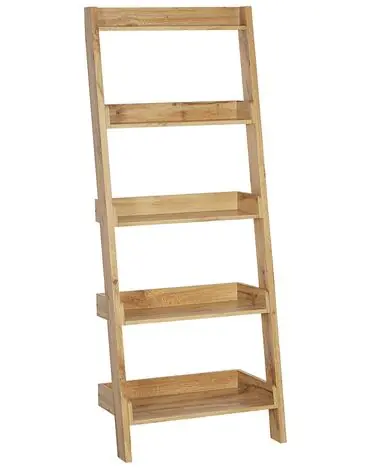 5 Tier Shelving Unit MOBILE TRIO 167 cm Light Brown - Living Room