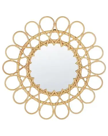 Wall Mirror BABAI 60 cm 60 cm Rattan Natural - Home Accessories