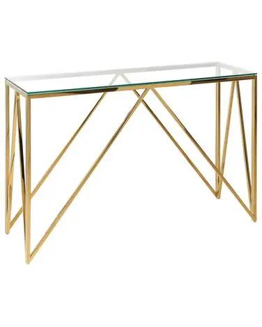Consola WESO Vidrio templado Dorado - Sala de estar