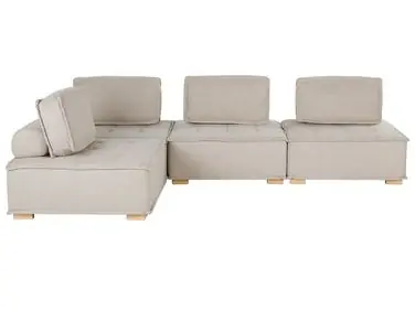Sofá modular esquinero 4 plazas TIBRO Derecha Beige claro Tela - Sala de estar