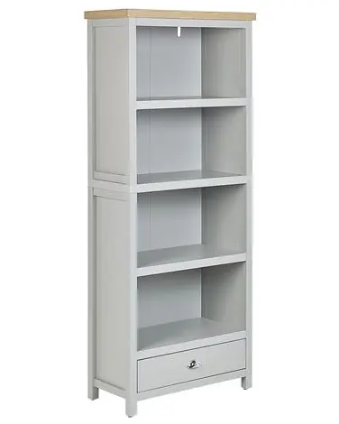 Estantería con 4 baldas CLIO 180 cm Gris claro - Sala de estar