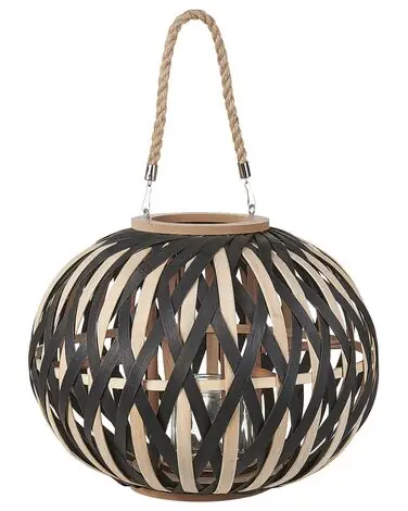 Linterna BESAH Bambú 37 cm Negro - Accesorios decorativos