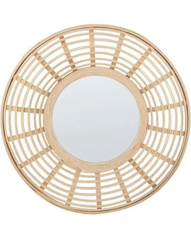 Wall Mirror HANUA 60 cm 60 cm Bamboo Natural - Home Accessories