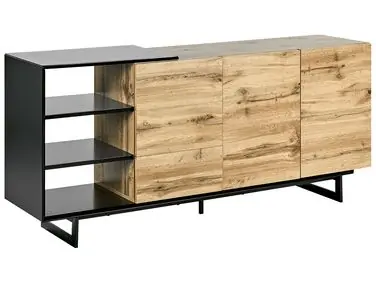 2 Door Sideboard FIORA Brown/ Black - Living Room