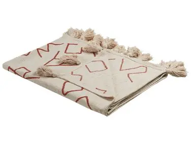 Manta BHIWANI Algodón 130 x 180 cm Beige - Accesorios decorativos