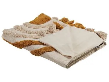 Blanket MATHURA Cotton 130 x 180 cm Beige - Home Accessories