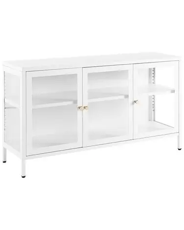 Aparador vitrina NEWPORT Metal 115 cm Blanco - Sala de estar